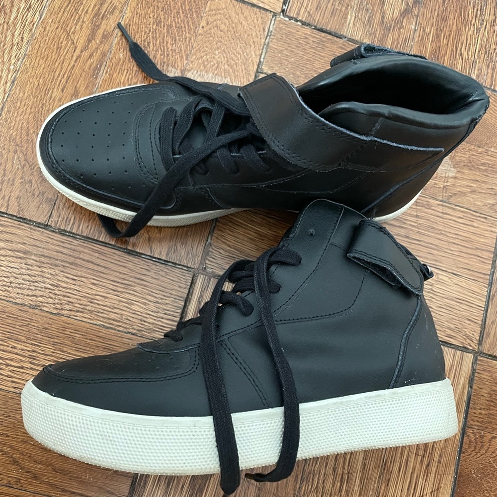 Mango Leather Platform Sneakers
